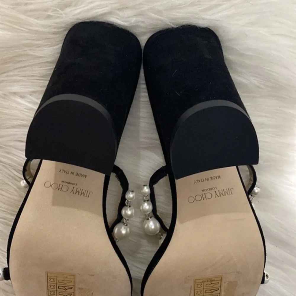 New Jimmy Choo Amara Embellished slide sandal‎ size 38.5EU